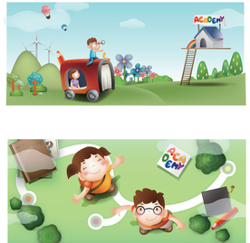 卡通儿童背景插图矢量