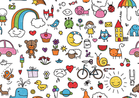 卡通儿童背景插图矢量