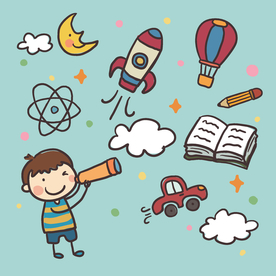 卡通儿童背景插图矢量