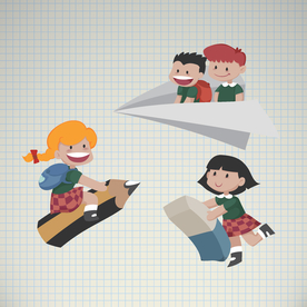 卡通儿童背景插图矢量