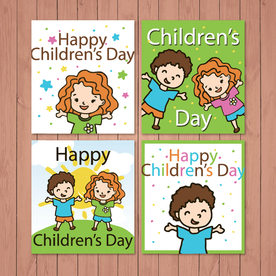 卡通儿童背景插图矢量