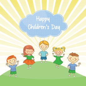 卡通儿童背景插图矢量