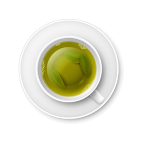 矢量绿叶茶汤