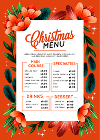 水彩圣诞菜单