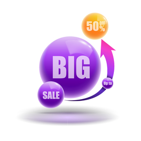 紫色气泡电商促销装饰