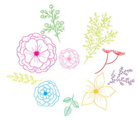 花 植物 叶子矢量图