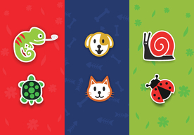 卡通蜗牛狗乌龟猫甲壳虫壁虎