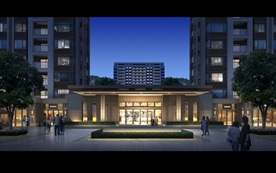 小区门口夜景效果图小区入口