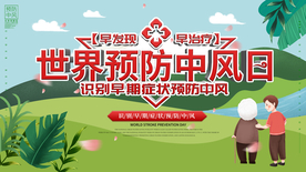 预防中风健康公益活动海报素材