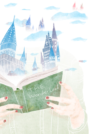 阅读城市插画卡通海报素材