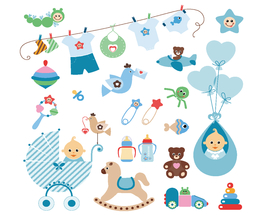 母婴图标素材矢量