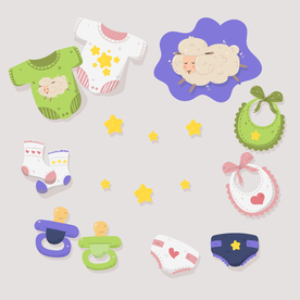 母婴图标素材矢量