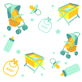 母婴图标素材矢量