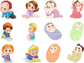 母婴图标素材矢量