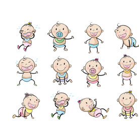 母婴图标素材矢量