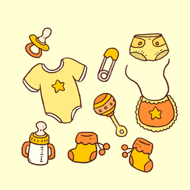 母婴图标素材矢量