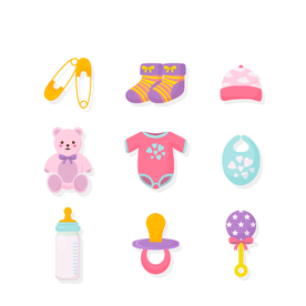 母婴图标素材矢量