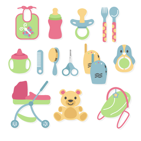 母婴图标素材矢量