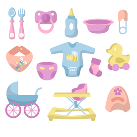 母婴图标素材矢量