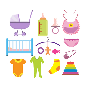 母婴图标素材矢量
