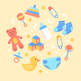 母婴图标素材矢量