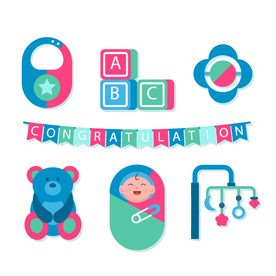 母婴图标素材矢量