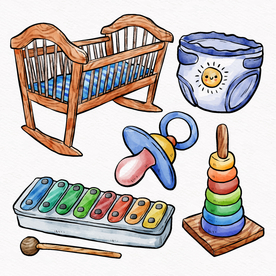 母婴图标素材矢量