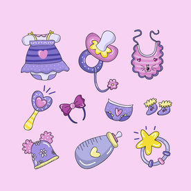 母婴图标素材矢量