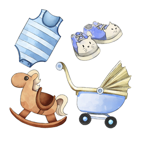 母婴图标素材矢量