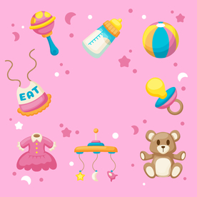 母婴图标素材矢量