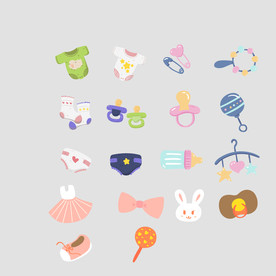 母婴图标素材矢量