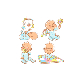 母婴图标素材矢量