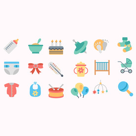 母婴图标素材矢量