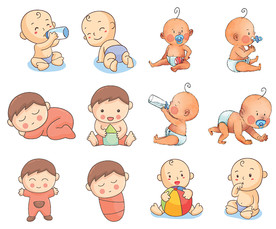 母婴图标素材矢量