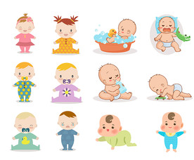 母婴图标素材矢量