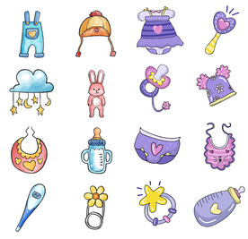 母婴图标素材矢量