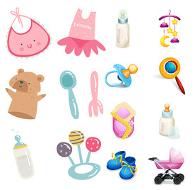 母婴图标素材矢量