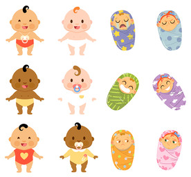 母婴图标素材矢量