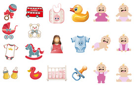 母婴图标素材矢量