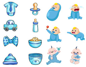 母婴图标素材矢量