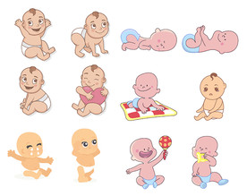 母婴图标素材矢量