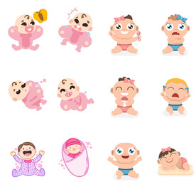 母婴图标素材矢量