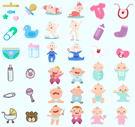 母婴图标素材矢量