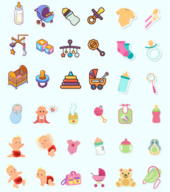 母婴图标素材矢量