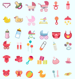 母婴图标素材矢量