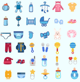 母婴图标素材矢量
