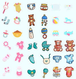 母婴图标素材矢量