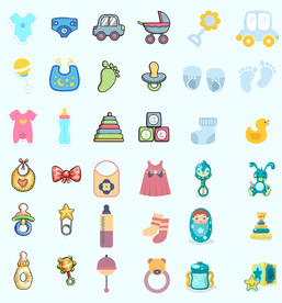 母婴图标素材矢量