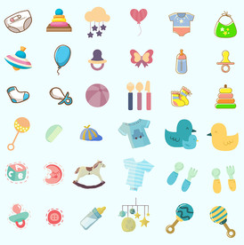 母婴图标素材矢量