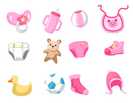 母婴图标素材矢量